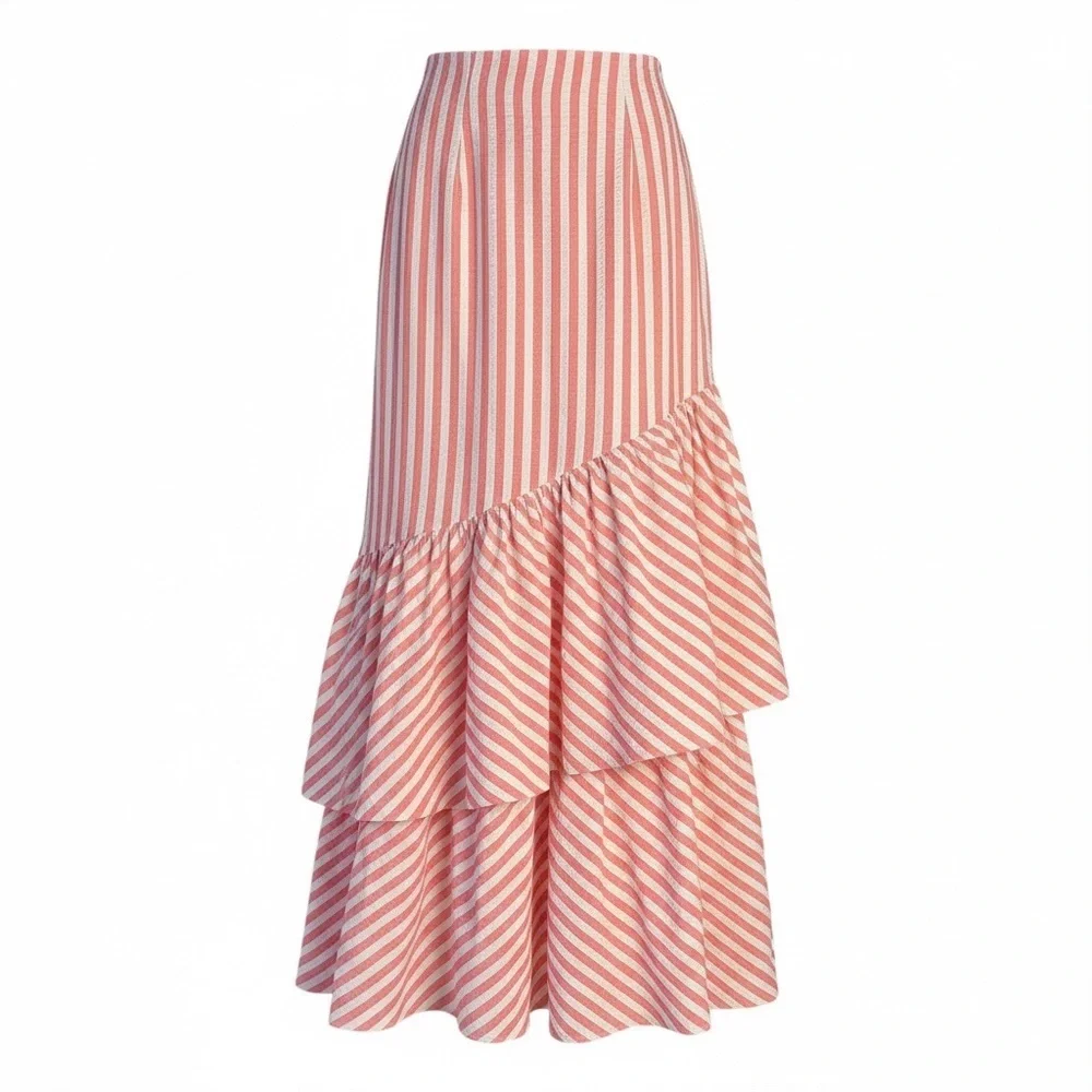 Cara Cara Terra Pink/Ivory Seersucker Skirt – Sz 8 (NWT)